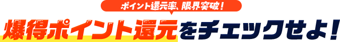 ポイント還元率、限界突破！爆特ポイント還元をチェックせよ！